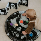 High Contrast Baby Gift Set with Tummy Time Books, Sensory Toys and Personalized Gift Card