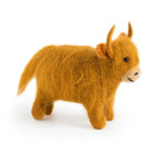 Highland Cow Ornament Hand Felted from Organic Wool