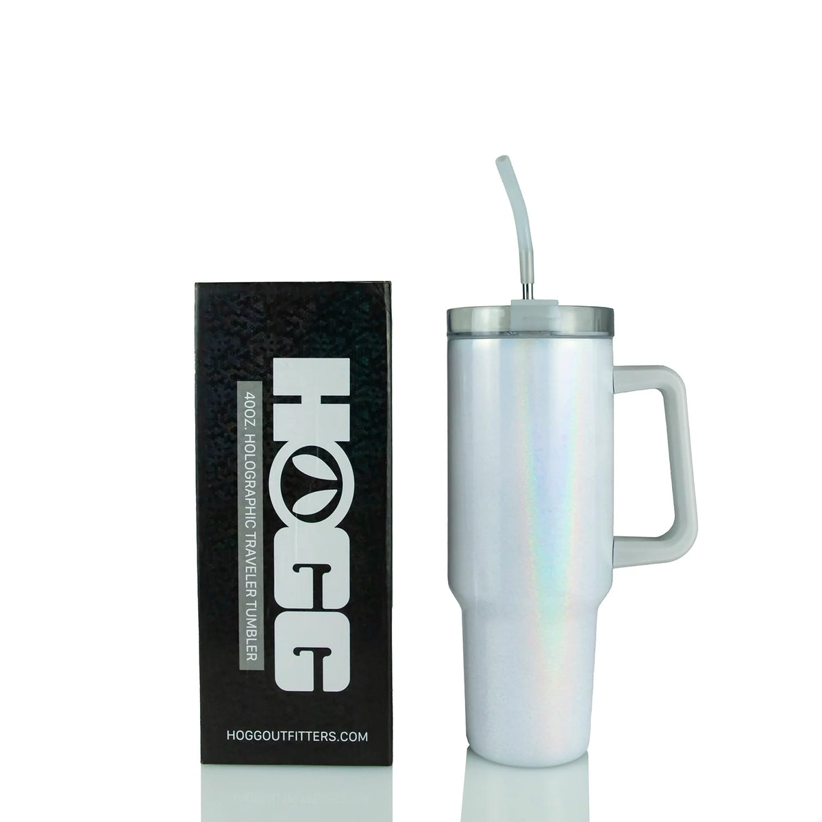 Holographic 40 oz Tumbler, WHITE