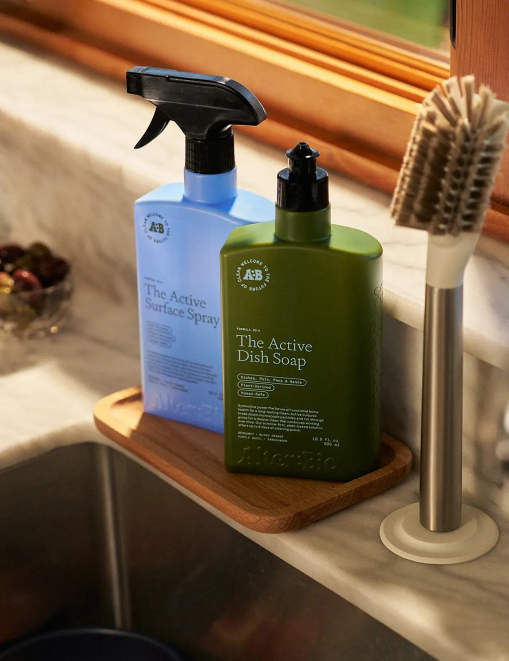 Home Cleaning Set with Active Surface Spray, Dish Soap, and Reusable Spray Trigger for Everyday Kitchen Care