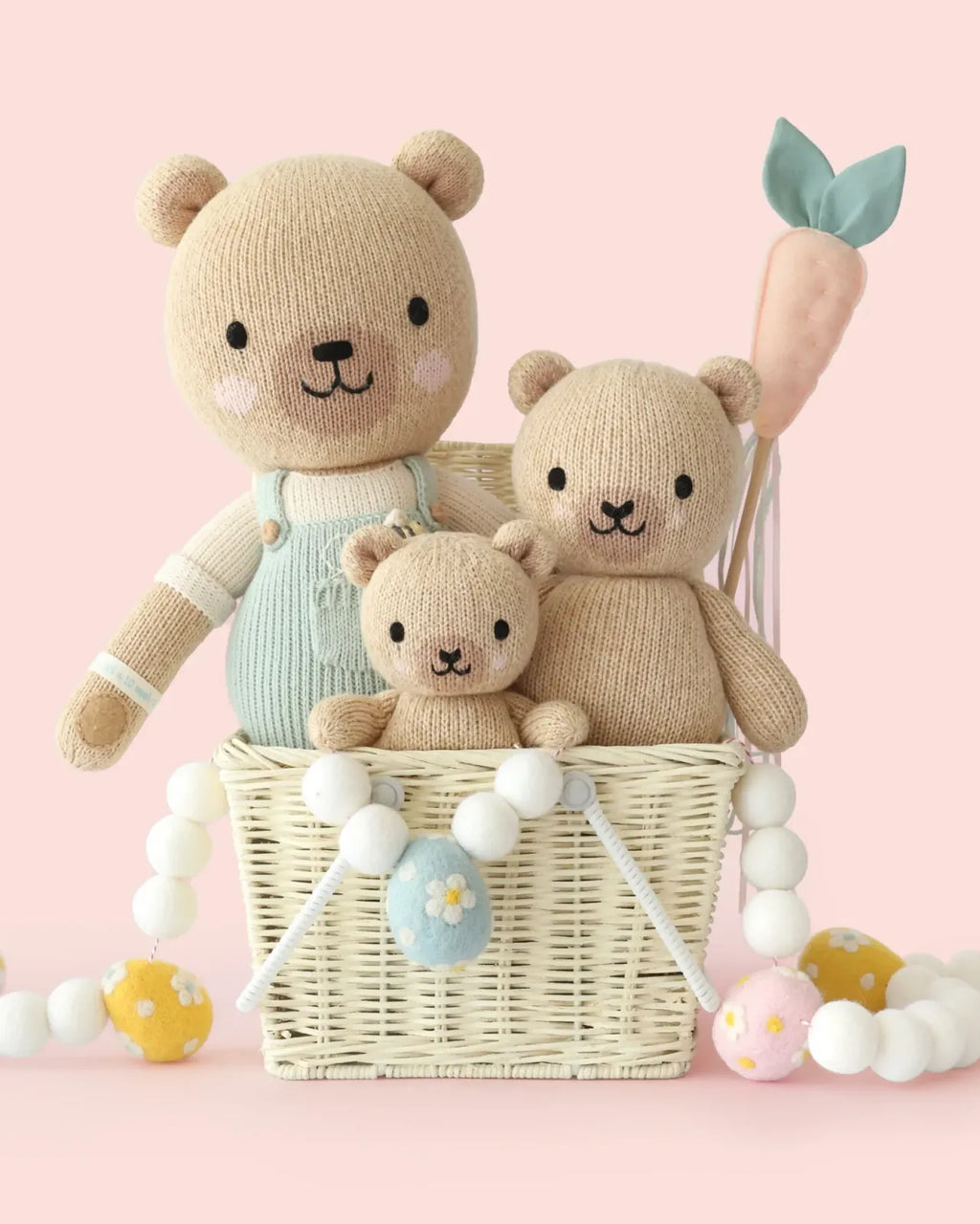 Honey Bear Stuffed Animal Hand-Knit from 100% Cotton Yarn, Approximately 10 Inches Tall for Soft Cuddles