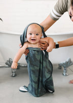 Hooded Baby Towel in Green Camouflage