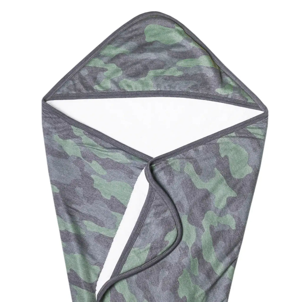 Hooded Baby Towel in Green Camouflage