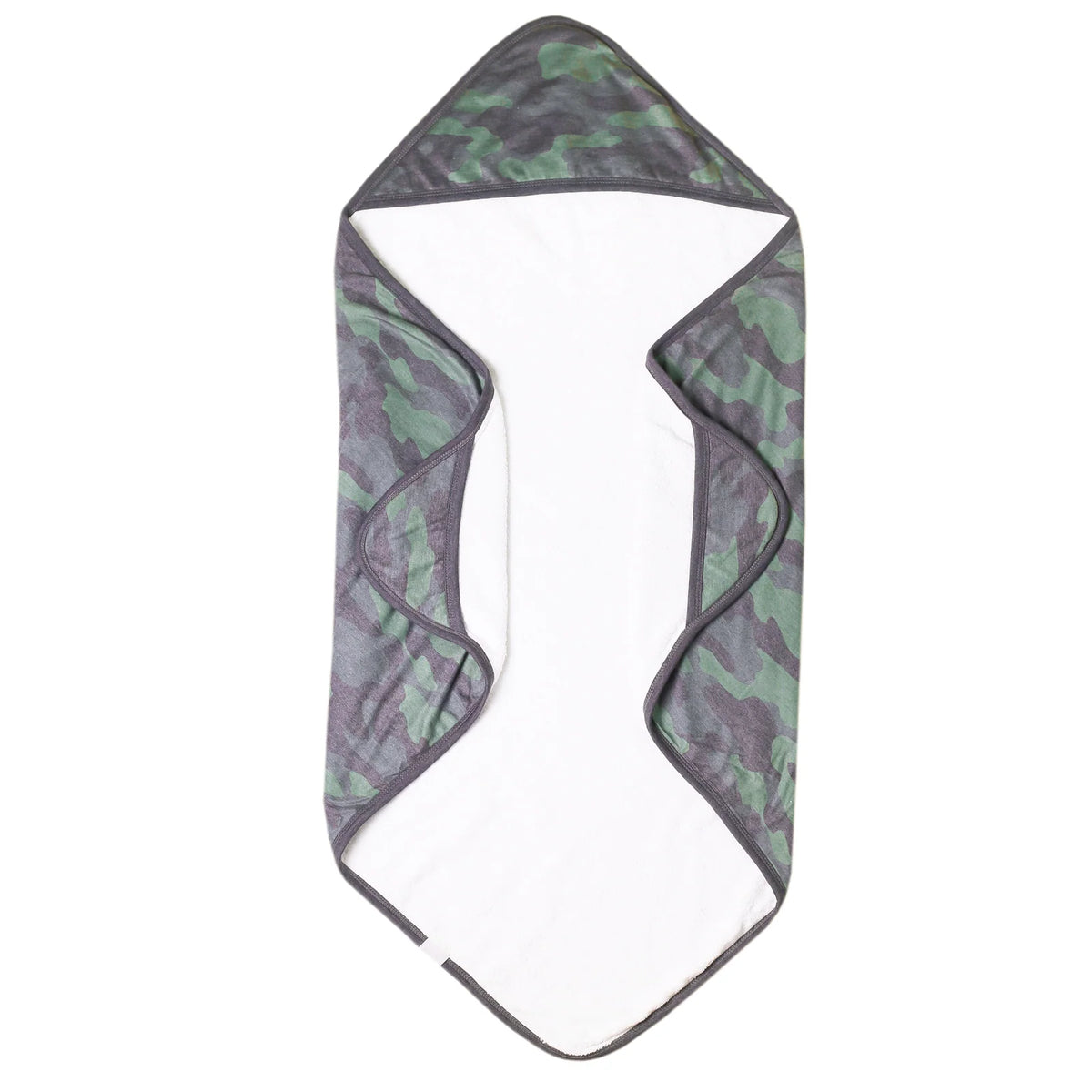 Hooded Baby Towel in Green Camouflage