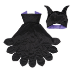Horned Dog Costume with a Slightly Adjustable Cape and Headpiece for Halloween Dress-Up in S and M/L