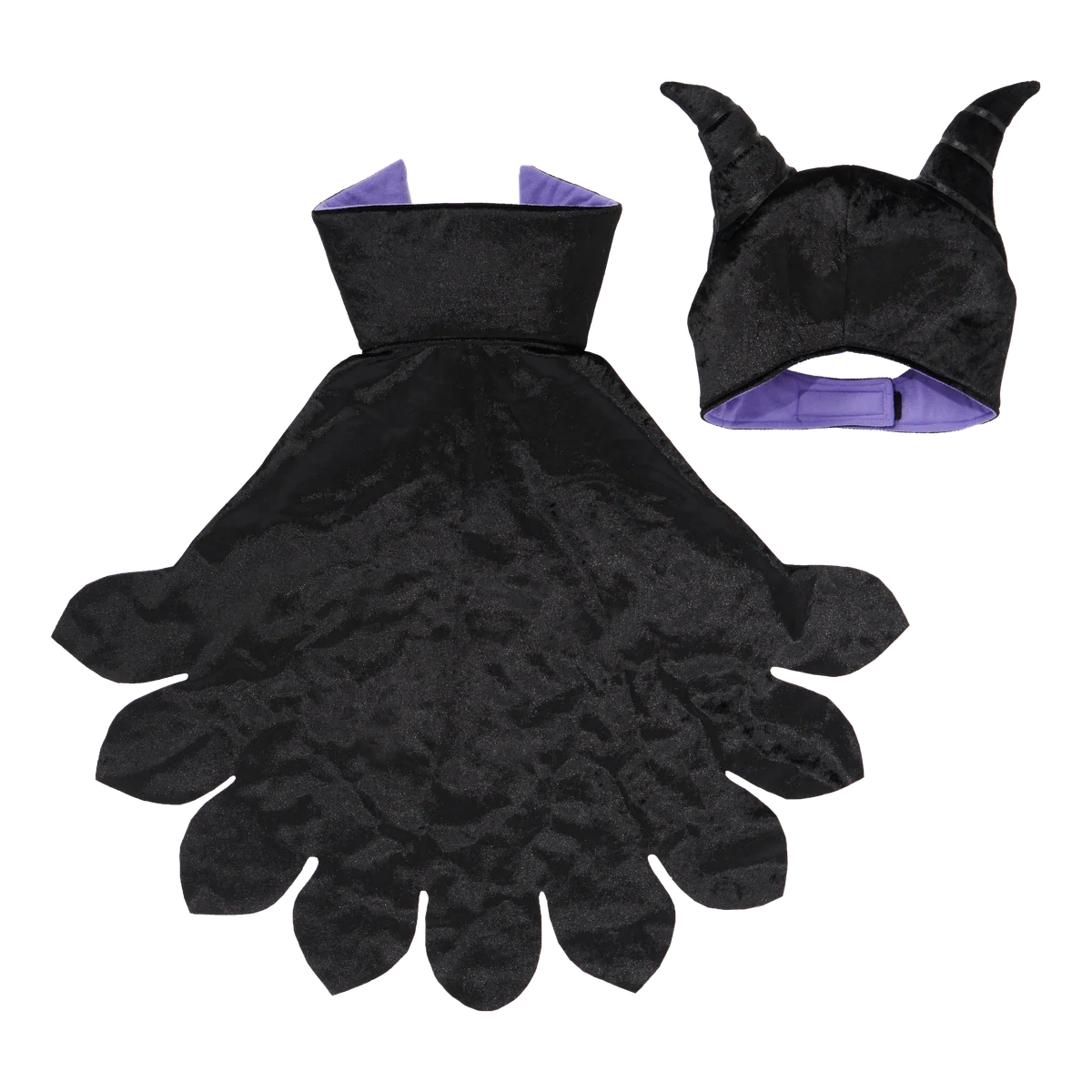 Horned Dog Costume with a Slightly Adjustable Cape and Headpiece for Halloween Dress-Up in S and M/L