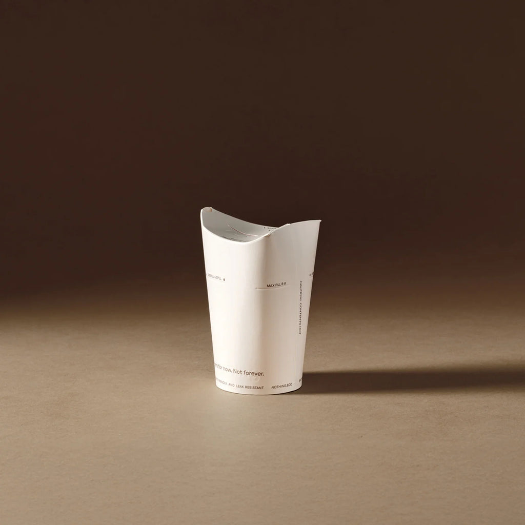 Hot Drink Cup with a Plastic-Free Folding Lid and Spout, in 8oz, 12oz and 16oz Capacity Sizes — 8oz