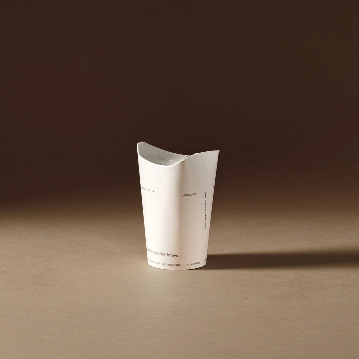 Hot Drink Cup with a Plastic-Free Folding Lid and Spout, in 8oz, 12oz and 16oz Capacity Sizes — 8oz