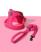 Hot Pink Dog Harness and Leash Set