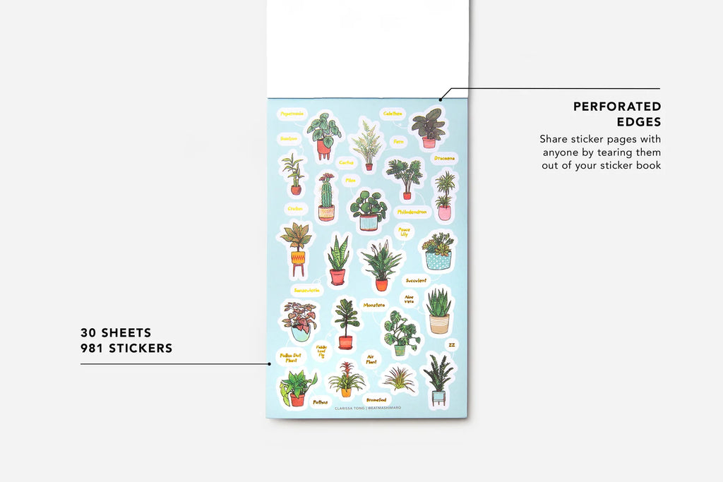 Houseplant Journal Stickers in a 981-Piece Book
