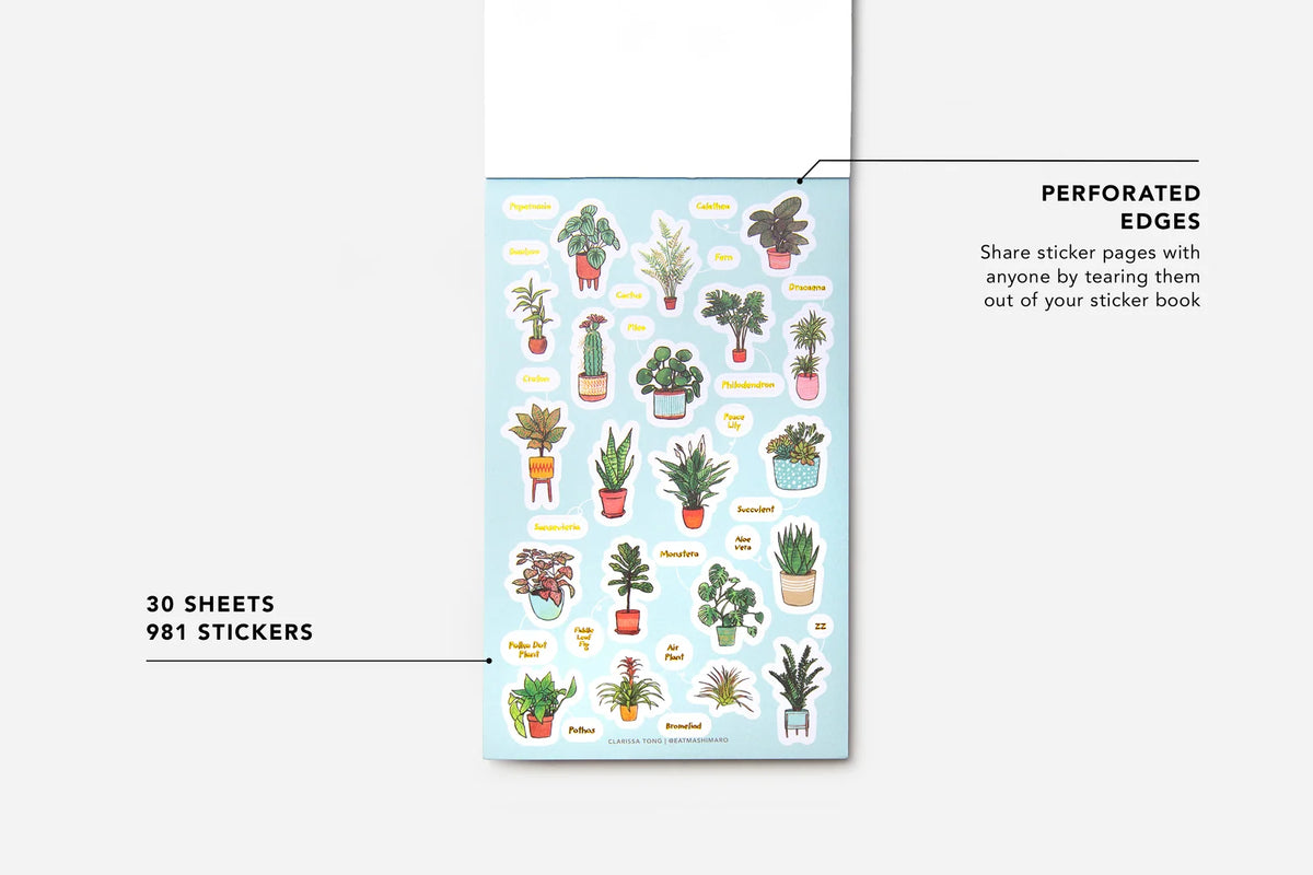 Houseplant Journal Stickers in a 981-Piece Book