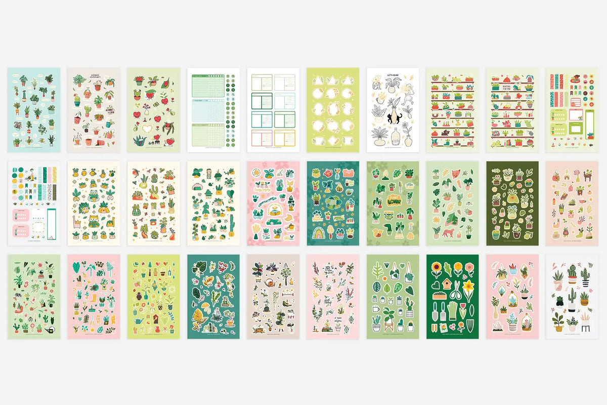 Houseplant Journal Stickers in a 981-Piece Book