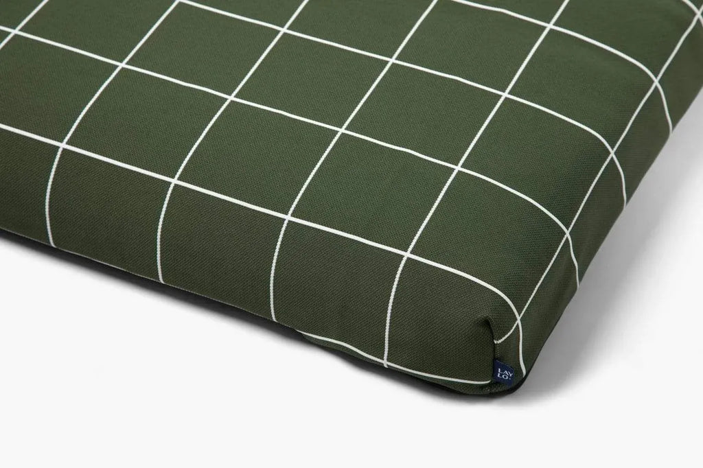 Hunter Green Grid Dog Bed Cover or Mattress Ensemble in Small to