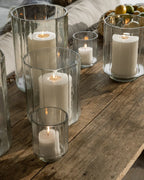 Hurricane Candle Holder with Faceted Glass Design for Elegant Countertop and Console Displays