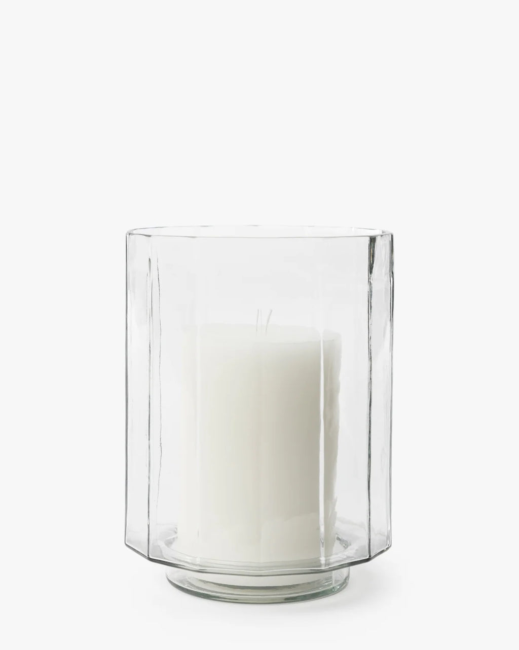 Hurricane Candle Holder with Faceted Glass Design for Elegant Countertop and Console Displays