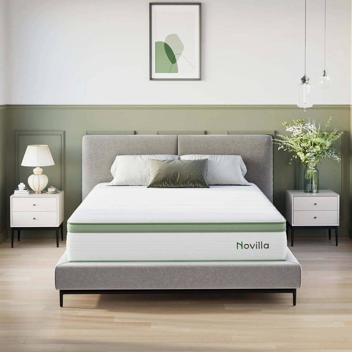 Hybrid Mattress with Adaptive Foam, Pocketed Coils, Cooling Airflow and Multiple Thickness and Bed Size