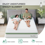 Hybrid Mattress with Adaptive Foam, Pocketed Coils, Cooling Airflow and Multiple Thickness and Bed Size