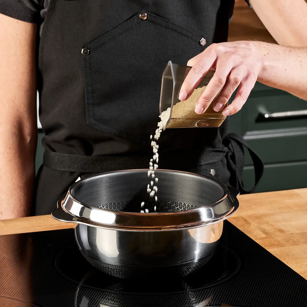 Hybrid Rice Pot, 2-Quart Stovetop Cookware for Tender Rice, Crispy Bottoms, Hot Pots, Soups and Stews