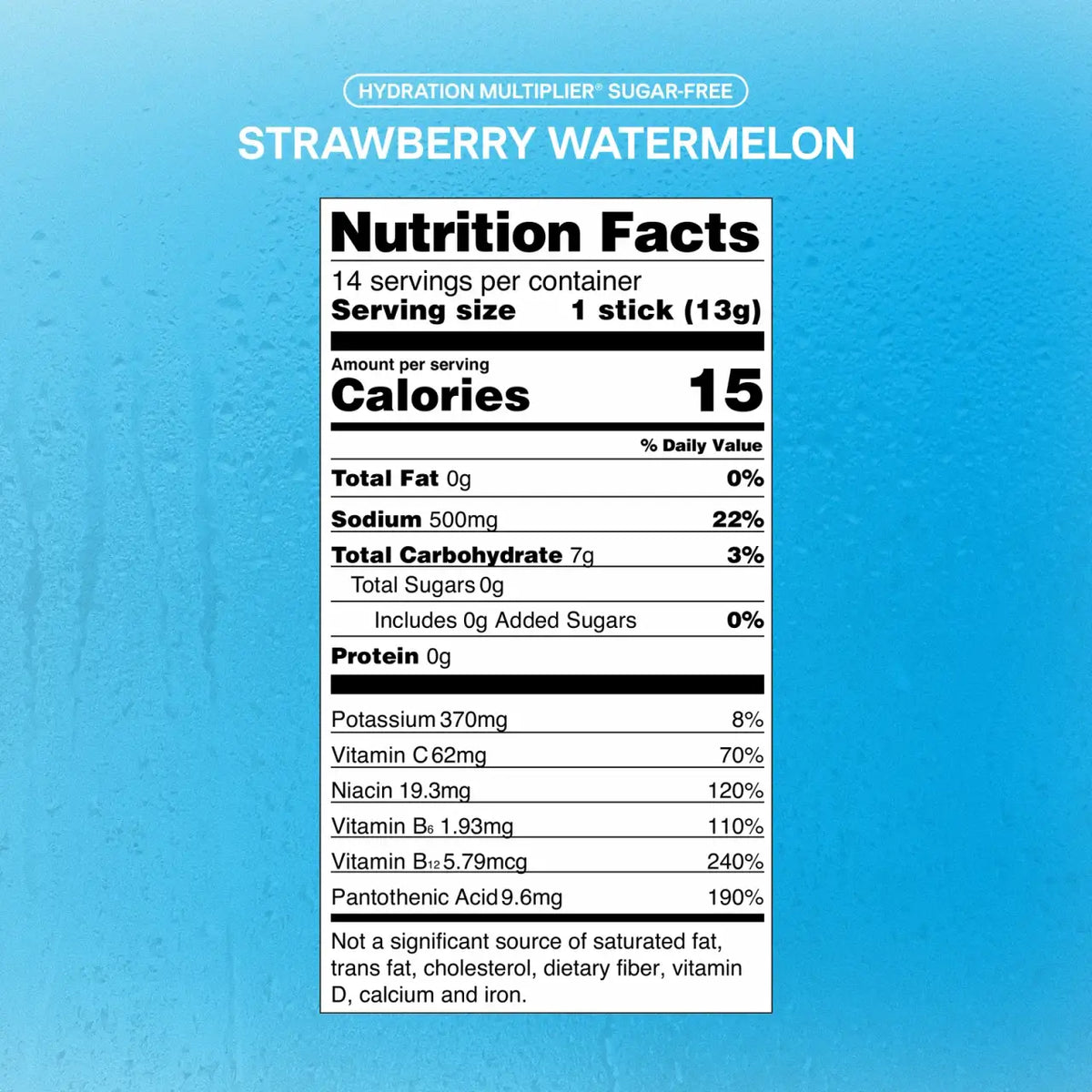 Hydration Drink Mix in Strawberry Watermelon, Sugar-Free Electrolyte Refreshment in a 14-Pack
