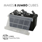 Ice Cube Maker System with Directional Freezing, Eight Jumbo 2-Inch Cubes, Lid and Compact Countertop Size