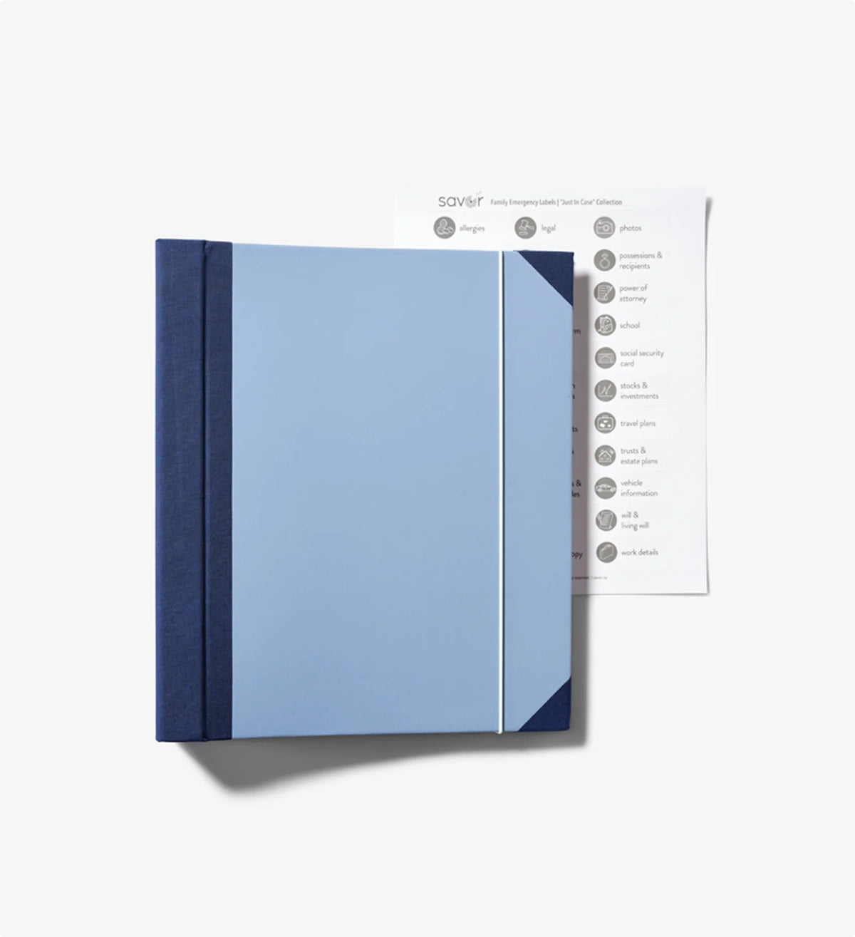 In Case I Go Missing Binder for Organizing Key Personal Details in Slate, Something Blue, Pink, or Black