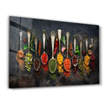 Indian Spices Glass Wall Art in a Horizontal Rectangular Design