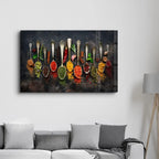 Indian Spices Glass Wall Art in a Horizontal Rectangular Design