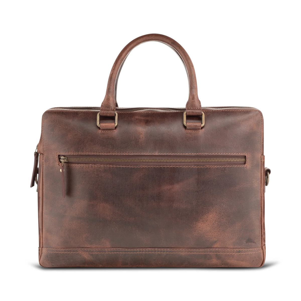 Indigo Leather Briefcase in Full Grain Water Buffalo Leather