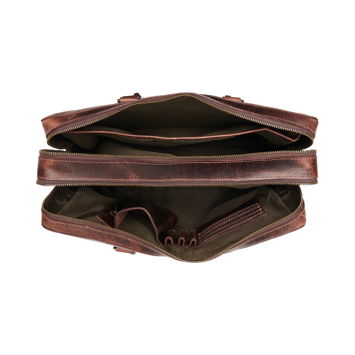 Indigo Leather Briefcase in Full Grain Water Buffalo Leather