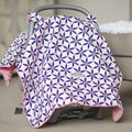 Infant Car Seat Canopy with Adjustable Straps, Cotton Outer and Soft Minky Interior for Year-Round Travel