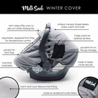Infant Winter Car Seat Cover with Soft Grey Outer Fabric and Adjustable Canopy Airflow · Infant Car Seat Cover