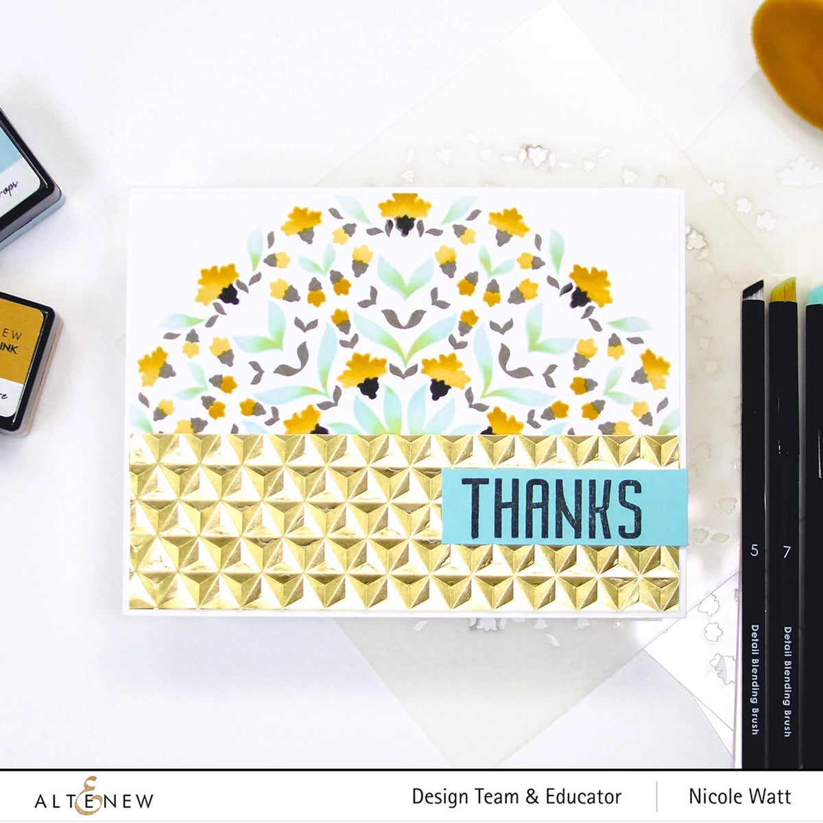 Ink Blending Brush Bundle with 12 Detailed Brushes in Four Sets for Stencils, Die Cuts, Card Making and Mixed Media