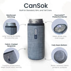 Insulated Can Sleeve in Black English Garden Picnic Print