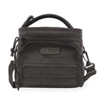 Insulated Lunch Box with Front Zipper Pocket, Side Mesh Pockets and Removable Shoulder Strap — Black