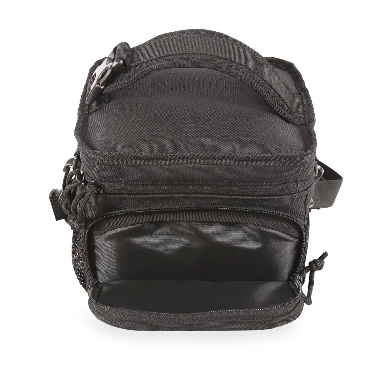 Insulated Lunch Box with Front Zipper Pocket, Side Mesh Pockets and Removable Shoulder Strap