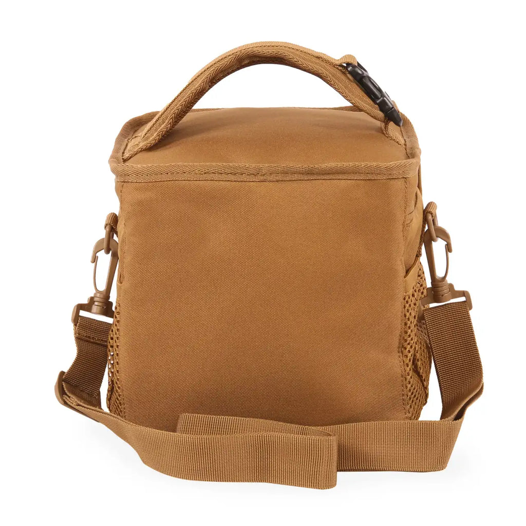 Insulated Lunch Box with Front Zipper Pocket, Side Mesh Pockets and Removable Shoulder Strap