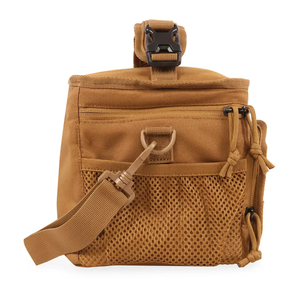 Insulated Lunch Box with Front Zipper Pocket, Side Mesh Pockets and Removable Shoulder Strap