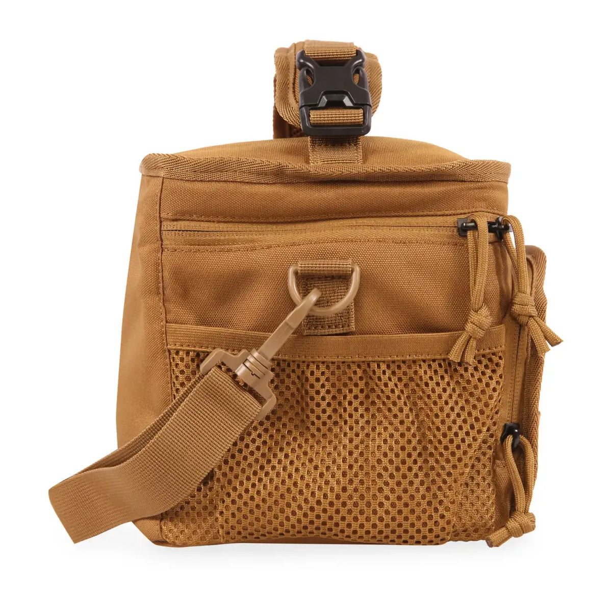 Insulated Lunch Box with Front Zipper Pocket, Side Mesh Pockets and Removable Shoulder Strap
