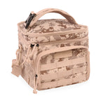 Insulated Lunch Box with Front Zipper Pocket, Side Mesh Pockets and Removable Shoulder Strap