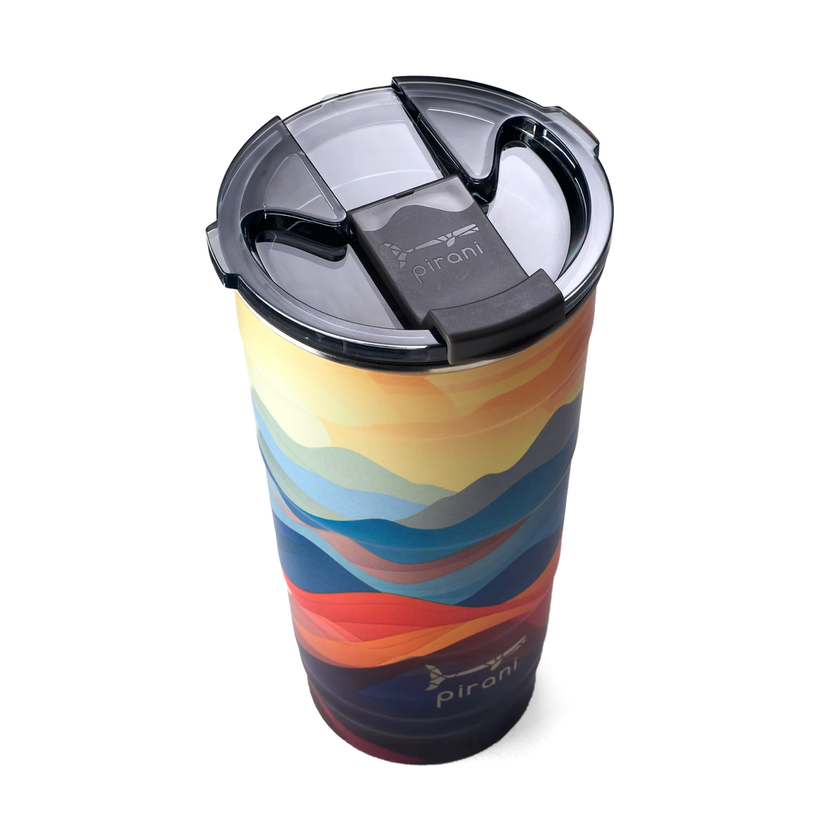 Insulated Stackable Tumbler with Screw-On Lid, 26 oz Ombre Design for Hot and Cold Everyday Drinks