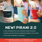 Insulated Stackable Tumbler with Screw-On Lid, 26 oz Ombre Design for Hot and Cold Everyday Drinks