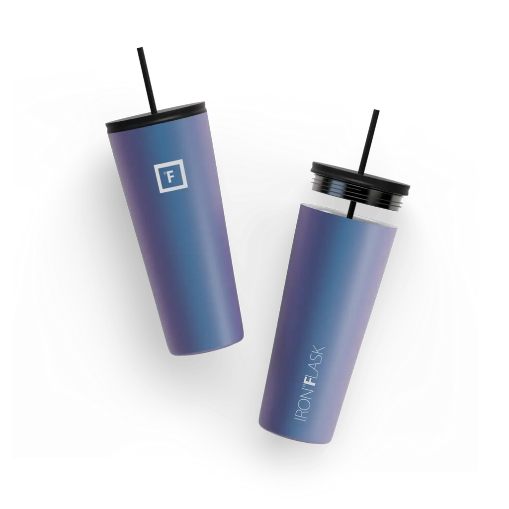 Insulated Tumbler Cup with Leak-Proof Flip Lid, Straw Lid and Two Straw in 24 oz or 32 oz Sizes