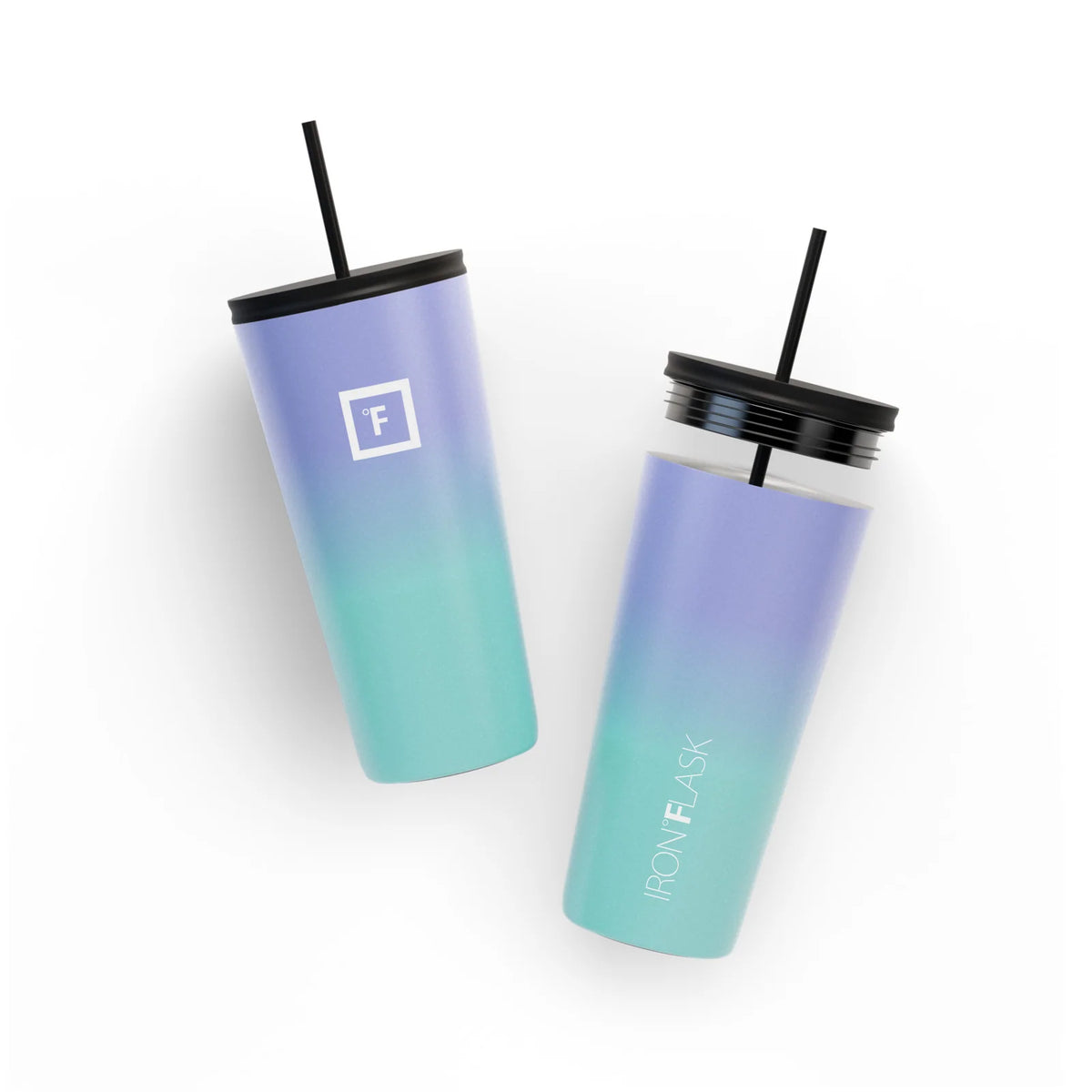 Insulated Tumbler Cup with Leak-Proof Flip Lid, Straw Lid and Two Straw in 24 oz or 32 oz Sizes