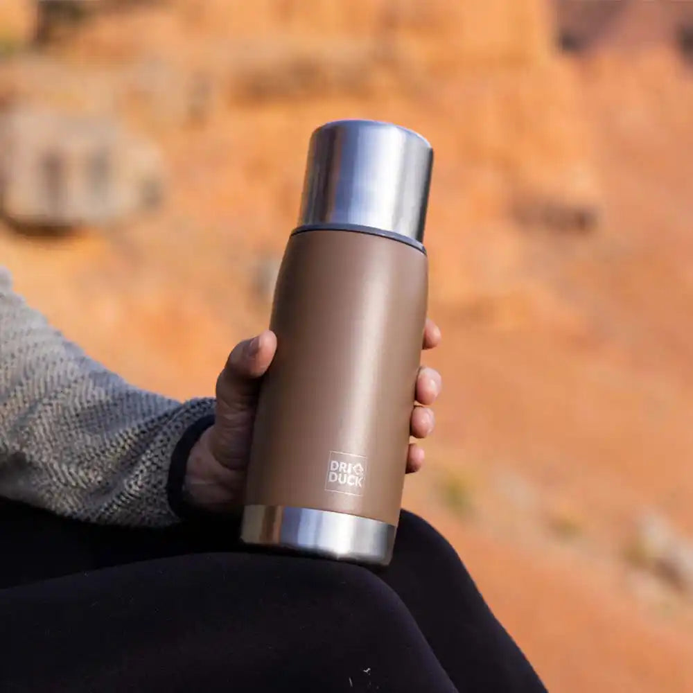 Insulated Water Bottle, 19 oz. Double-Wall Stainless Steel Design with a Lid That Doubles as a Cup