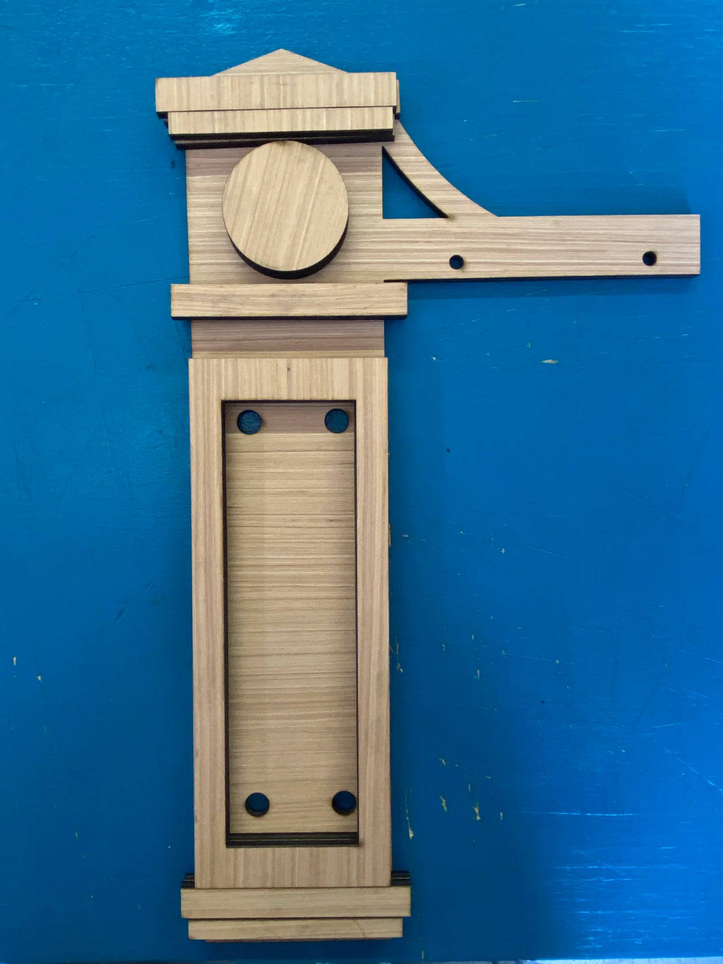 Interchangeable Wood Arm Stand for Seasonal Countertop Displays, Blank Craft Base for Painted Inserts