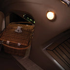 Interior LED Courtesy Light with Push-Lens Switch, 3000K Warm or Blue Light, Stainless Steel or Black Finish