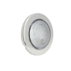 Interior LED Courtesy Light with Push-Lens Switch, 3000K Warm or Blue Light, Stainless Steel or Black Finish