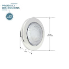 Interior LED Courtesy Light with Push-Lens Switch, 3000K Warm or Blue Light, Stainless Steel or Black Finish