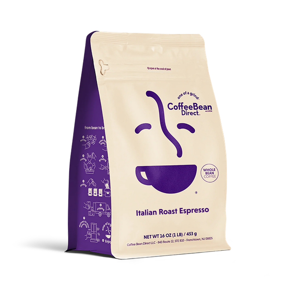 Italian Roast Espresso Coffee Beans or Ground Coffee, Dark Bold, 1 lb-Whole Bean