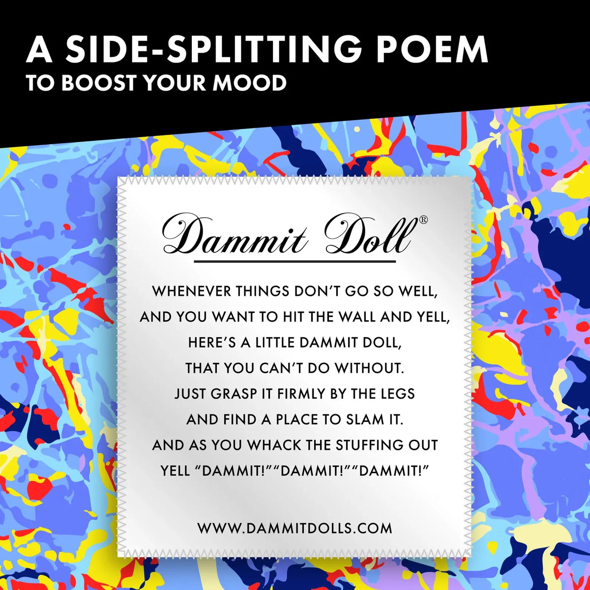 Jackson Pollock-Inspired Stress Relief Doll with Colorful Paint-Splatter Design for Creative Desks and Gifts